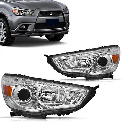 Farol asx mitsubishi de 2011 a 2018 lado direito cromado elétrico com motor sem entrada para xenon
