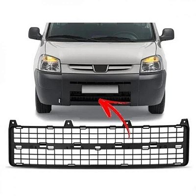 Grade do para choque partner peugeot de 2010 a 2021 dianteira central preta