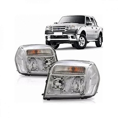 Farol ranger ford de 2010 a 2012 lado direito cromado