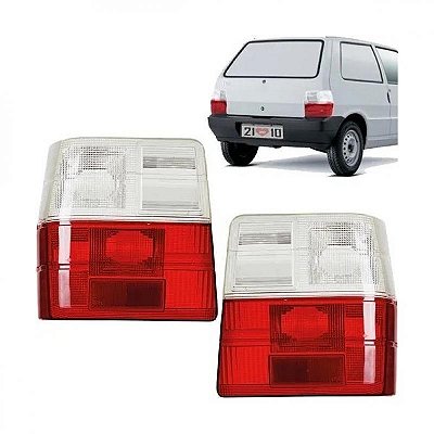 Lente uno fiat de 1984 a 2003 traseira lado direito bicolor em ABS de alta resistência