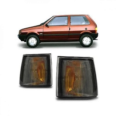 Lanterna uno fiat de 1991 a 2003 dianteira lado direito fumê amarela