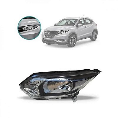 Farol hrv honda de 2015 a 2018 lado direito manual sem LED