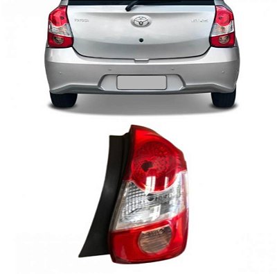 Lanterna etios hatch toyota de 2012 a 2021 traseira lado direito cobre de ré