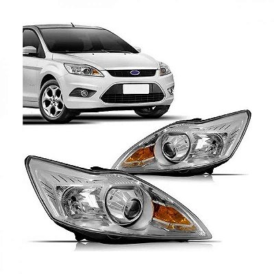 Farol focus ford de 2009 a 2013 lado esquerdo elétrico com projetor entrada xenônio