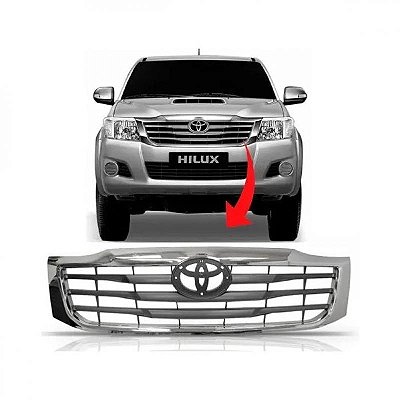 Grade do radiador hilux toyota de 2012 a 2015 cromada e cinza picape