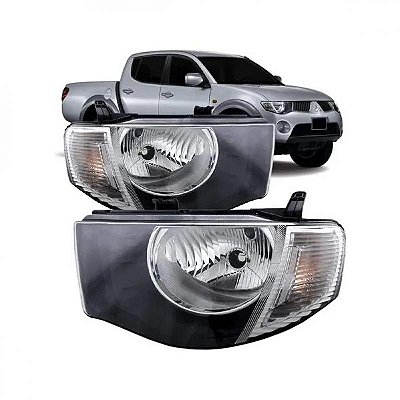 Farol triton mitsubishi de 2007 a 2016 lado direito cristal foco simples