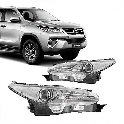 Farol hilux sw4 toyota de 2016 a 2020 lado esquerdo com LED com motor
