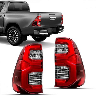 Lanterna hilux toyota de 2021 a 2025 traseira lado esquerdo picape com LED e com soquete