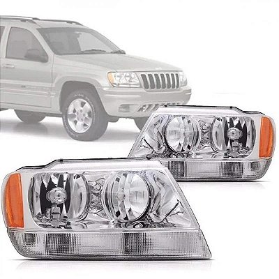 Farol grand cherokee jeep de 1999 a 2001 lado esquerdo cromado