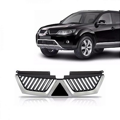 Grade do radiador outlander mitsubishi de 2007 a 2009 cinza e preto
