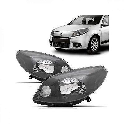 Farol sandero renault de 2012 a 2014 lado esquerdo máscara cinza manual versão vibe