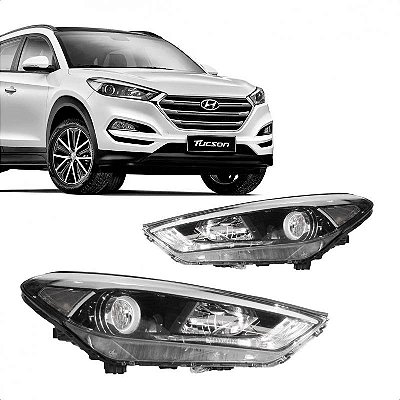 Farol tucson hyundai de 2017 a 2022 lado direito sem LED com um projetor