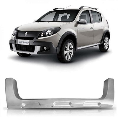 Moldura para choque sandero renault de 2012 a 2014 dianteira inferior prata stepway