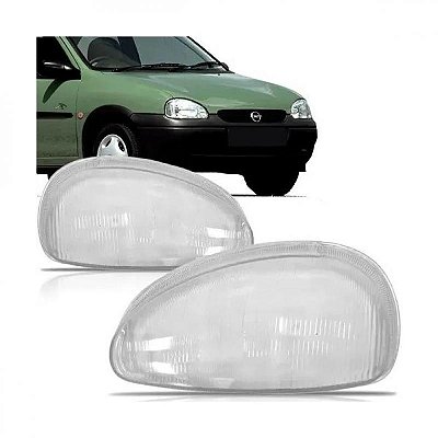 Lente de farol corsa chevrolet de 1994 a 1999 lado esquerdo raiada