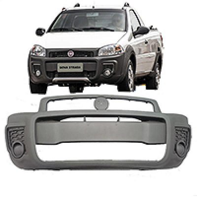 Para choque strada fiat de 2014 a 2020 dianteiro cinza sem furo working