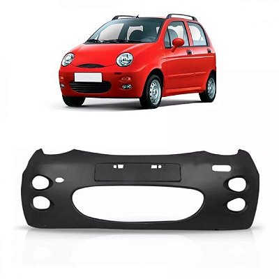 Para choque qq chery de 2011 a 2016 dianteiro preto liso com ressalto para placa