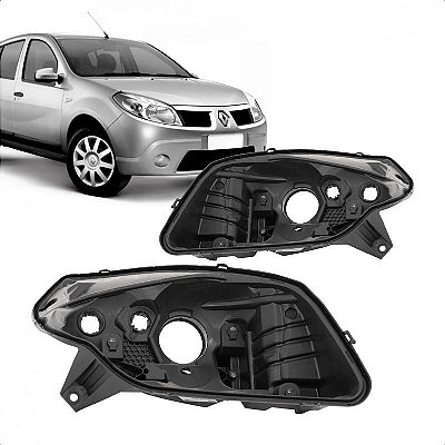 Carcaça de farol sandero renault de 2008 a 2011 lado direito