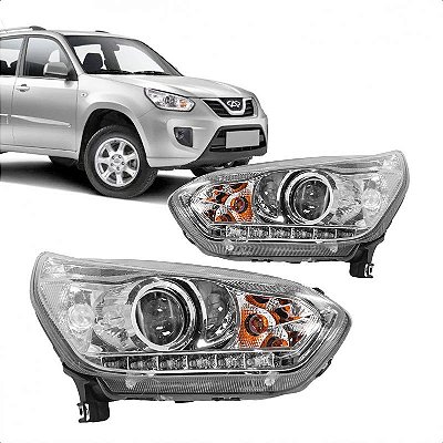 Farol tiggo chery de 2014 a 2015 lado esquerdo elétrico com LED com motor para lâmpada H7