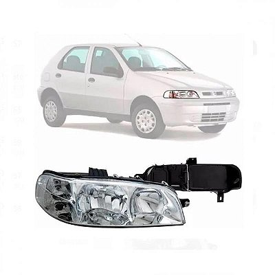 Farol palio e siena fire fiat de 2001 a 2006 lado esquerdo carcaça preta