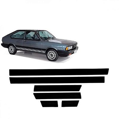 Friso passat volkswagen de 1983 a 1988 lateral preto perfil alto seis peças duas portas bicolor