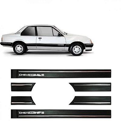 Friso chevette chevrolet de 1987 a 1996 lateral preto versão sle seis peças