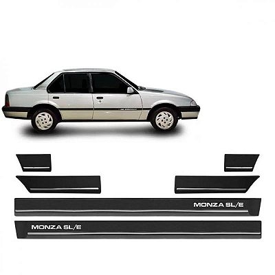 Friso monza chevrolet de 1991 a 1993 lateral preto versão sle quatro portas seis peças