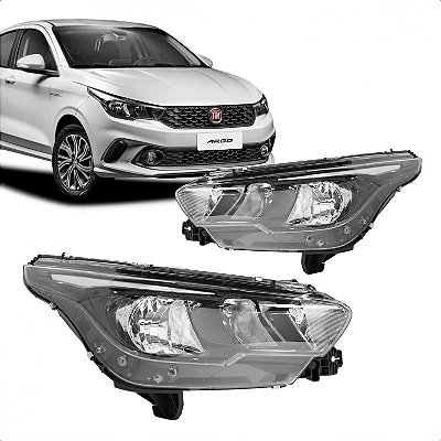 Farol argo e cronos fiat de 2017 a 2024 lado direito manual sem LED