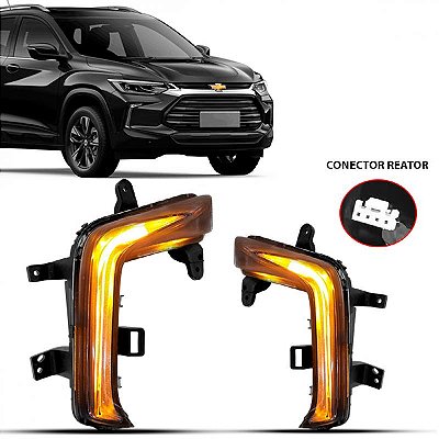 Luz diurna tracker chevrolet de 2020 a 2025 lado direito com seta amarela sem reator