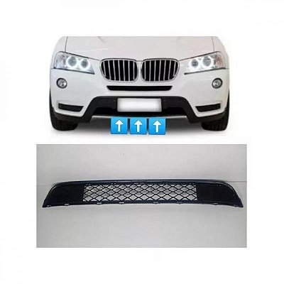 Grade para para choque x3 bmw de 2010 a 2014 dianteira central inferior preta