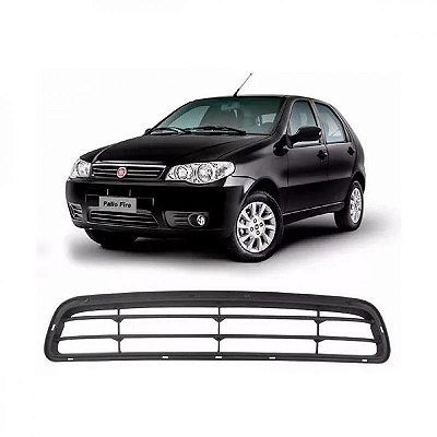 Grade de para choque palio fiat de 2009 a 2015 dianteira central cinza tipo zoiao economy
