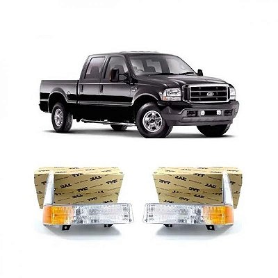 Lanterna f250 ford de 1999 a 2005 dianteira lado direito cristal com refletor âmbar