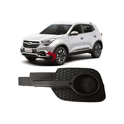 Grade para para choque tiggo 5x chery de 2019 a 2020 dianteira lado direito sem furo para auxiliar