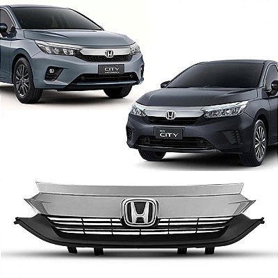 Grade do radiador city honda de 2022 a 2024 carcaça preta com moldura cromada
