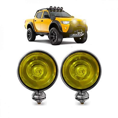Farol amarelo cromado para uso fora de estrada de 130 milímetros