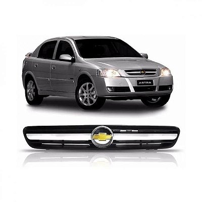 Grade do radiador astra chevrolet de 2003 a 2012 cinza com friso cromado