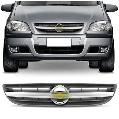 Grade do radiador zafira chevrolet de 2005 a 2012 cinza com friso cromado