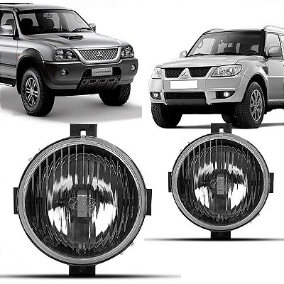 Farol auxiliar l200 sport mitsubishi de 2004 a 2012 e tr4 mitsubishi de 2004 a 2009 lado direito e lado esquerdo cristal em policarbonato