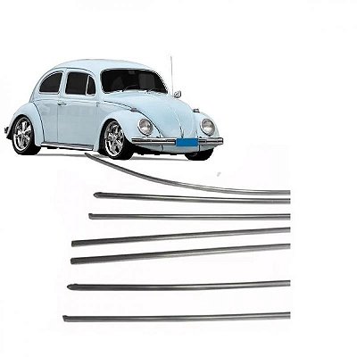 Friso fusca volkswagen de 1965 a 1972 lateral de alumínio largo com sete peças