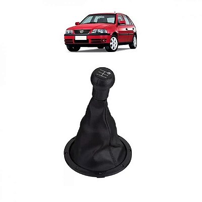 Coifa de câmbio gol volkswagen de 1999 a 2005 carcaça preta napa com bola e base de carcaça preta