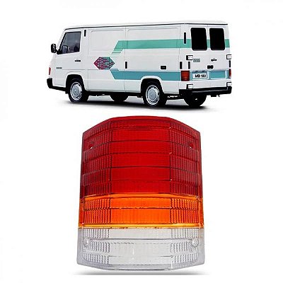 Lente de lanterna 180 mercedes benz de 1993 a 1996 traseira lado direito tricolor com ré