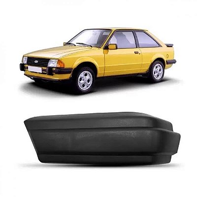 Ponteira do para choque escort ford de 1983 a 1986 dianteira esquerda preta tubo l