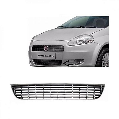 Grade do para choque punto fiat de 2007 a 2012 dianteira central prata