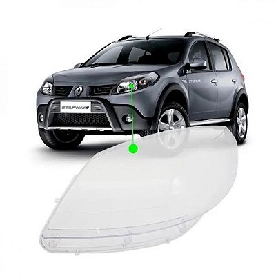 Lente de farol sandero renault de 2008 a 2011 lado esquerdo