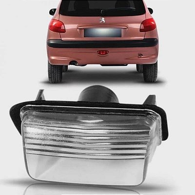 Lanterna de placa 206 peugeot de 1998 a 2010 e 207 peugeot de 2009 a 2015