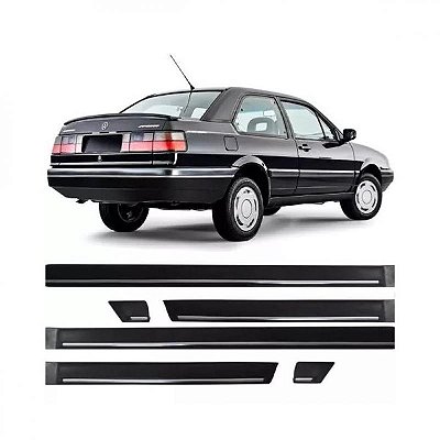 Friso santana volkswagen de 1991 a 1998 lateral preto e cromado bicolor versão gls 2 portas conjunto de 6 peças