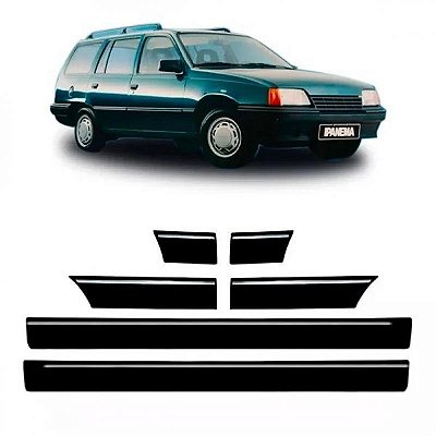 Friso ipanema chevrolet de 1989 a 1998 lateral preto versão sl 4 portas conjunto de 6 peças