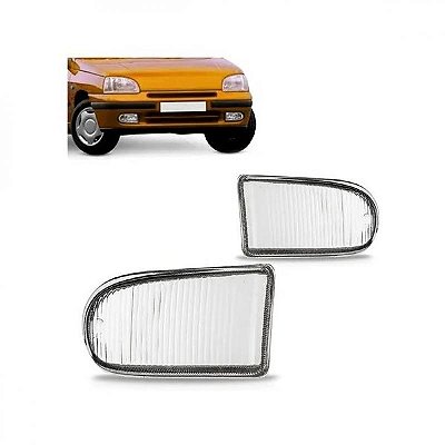 Lente de farol auxiliar clio renault de 1996 a 1998 lado esquerdo raiada tipo dois