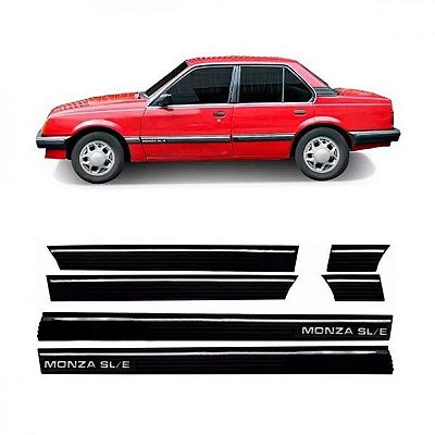 Aplique de friso lateral monza chevrolet quatro portas conjunto de seis peças