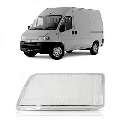 Lente de farol ducato fiat e boxer peugeot e jumper citroën de 1995 a 2004 lado esquerdo