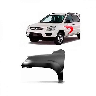Para lama sportage kia de 2005 a 2010 lado direito sem furo para moldura inferior de para choque